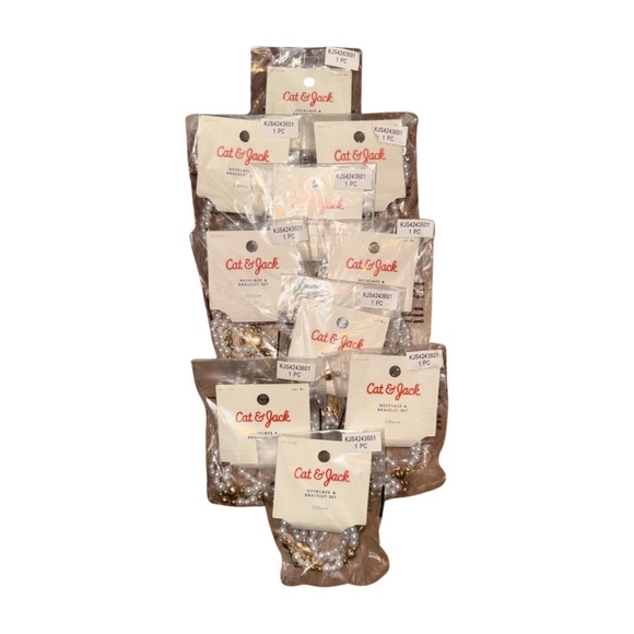 Reseller Bundle | 10 Cat & Jack Toddler Pearl Heart Bracelet & Necklace Sets NWT - Picture 2 of 2